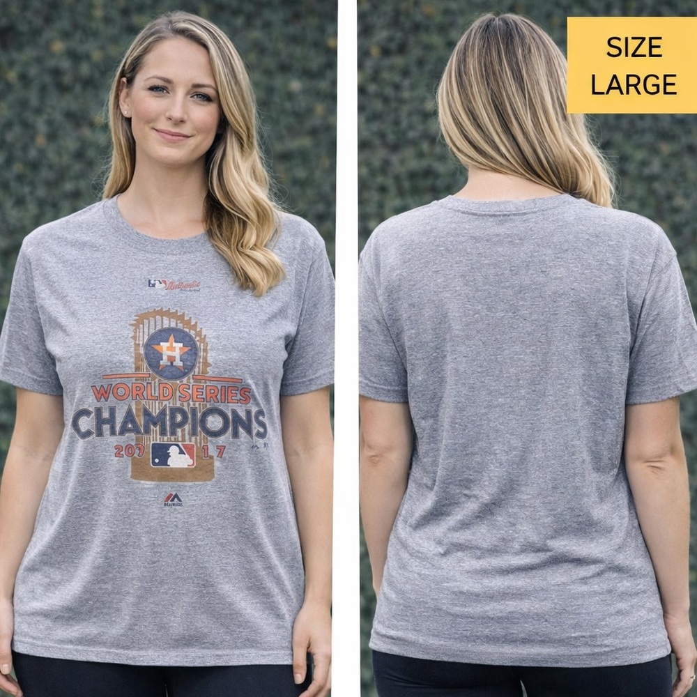 Houston Astros World Series Champions 2017 Gray Tee LARGE
